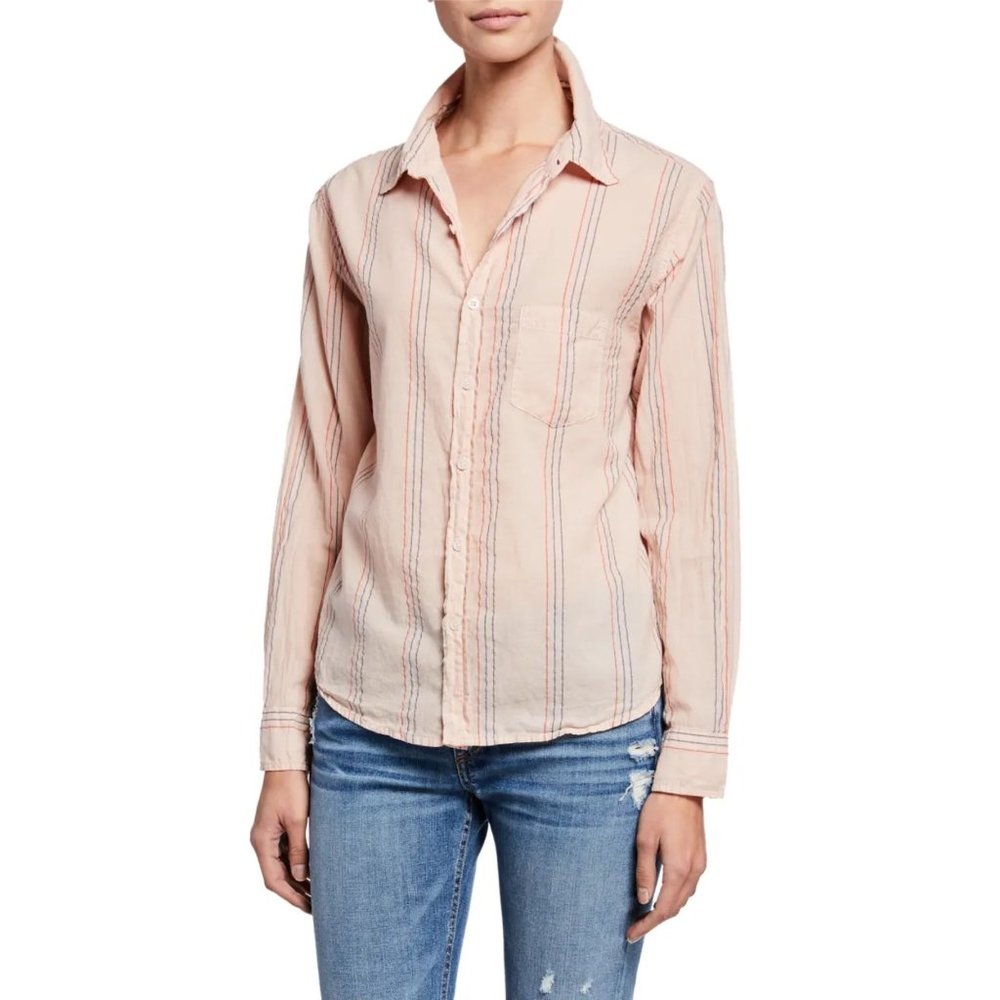 Sundry Basic Stripped Button Down Long Sleeve Col… - image 1